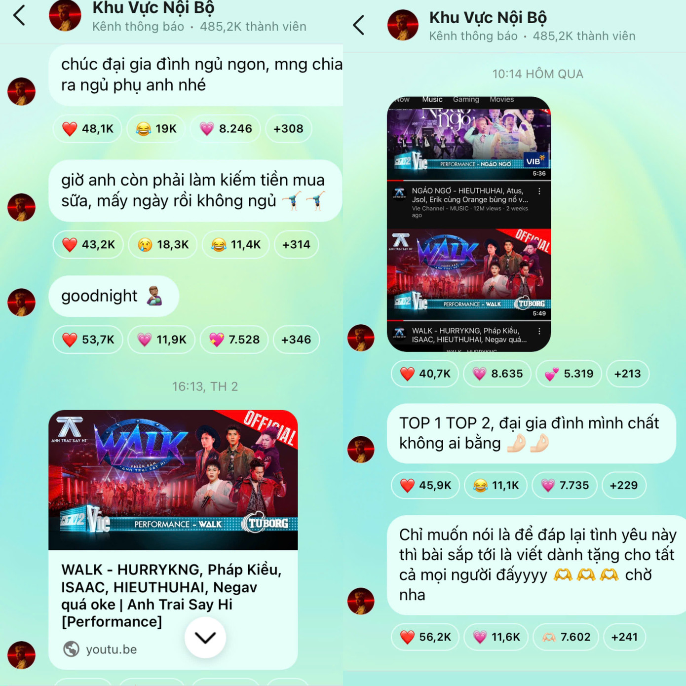 Anh trai "trầm tính" HIEUTHUHAI dùng broadcast làm nơi thông báo, quảng bá, dặn dò fan. Anh trai "trầm tính" HIEUTHUHAI dùng broadcast làm nơi thông báo, quảng bá, dặn dò fan.