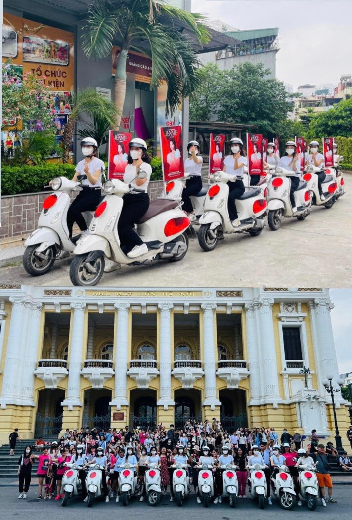 Dàn xe vespa với sắc đỏ đại diện cho giọng ca Solo cũng được chuẩn bị chu đáo. Dàn xe vespa với sắc đỏ đại diện cho giọng ca Solo cũng được chuẩn bị chu đáo.