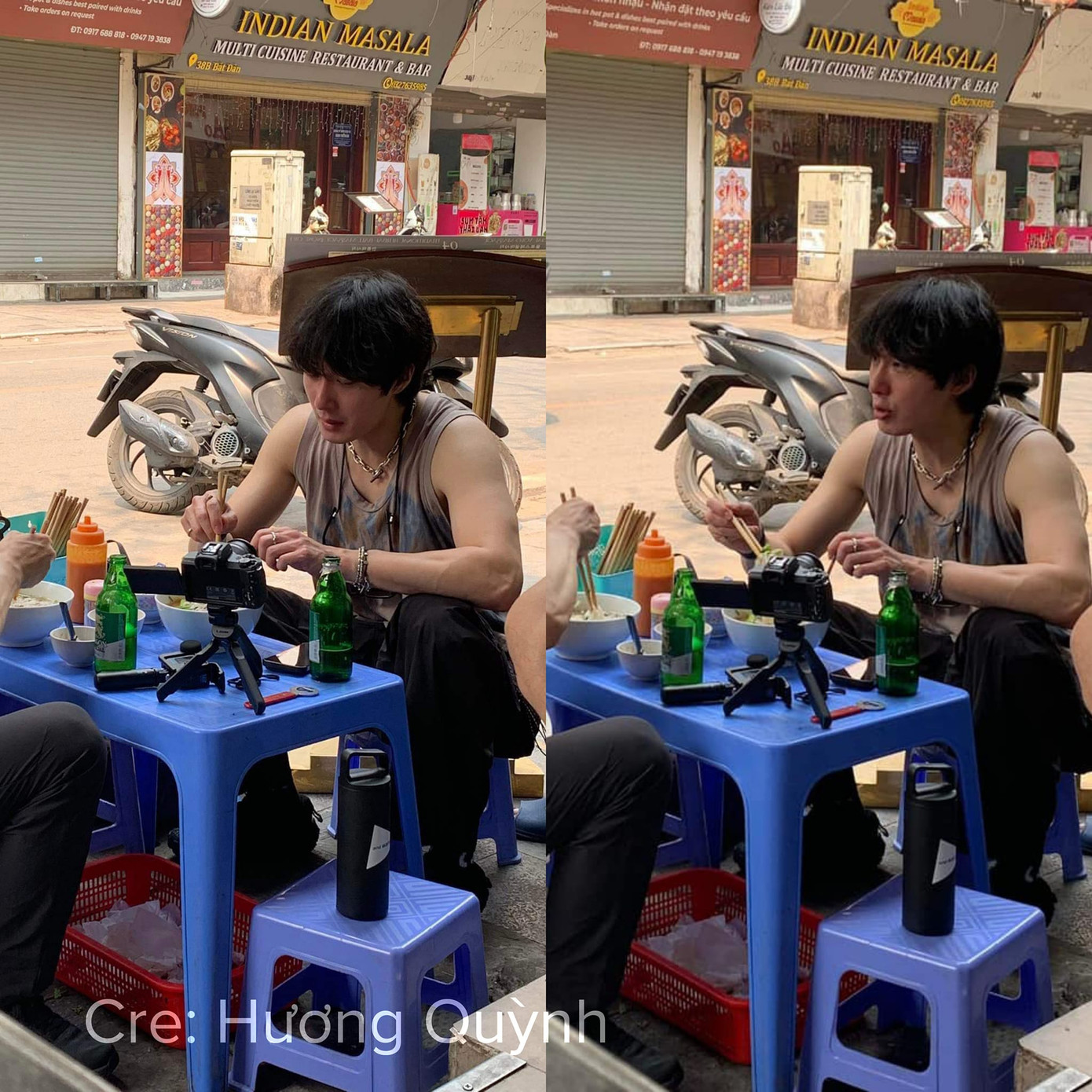 Jung Il Woo ăn bún mọc trên phố Bát Đàn, Hà Nội. - Nguồn: Hương Quỳnh Jung Il Woo ăn bún mọc trên phố Bát Đàn, Hà Nội. - Nguồn: Hương Quỳnh