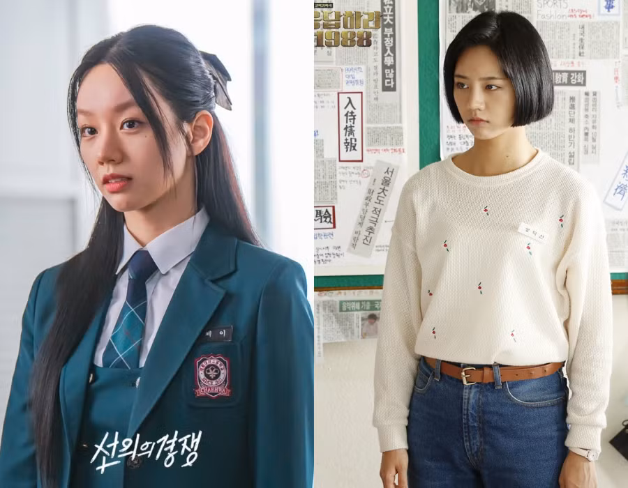 Sự khác biệt ấn tượng về tạo hình nhân vật, ánh mắt, thần thái của Hyeri trong Friendly Rivalry so với vai diễn Duksun trong Reply 1988 trước đây.