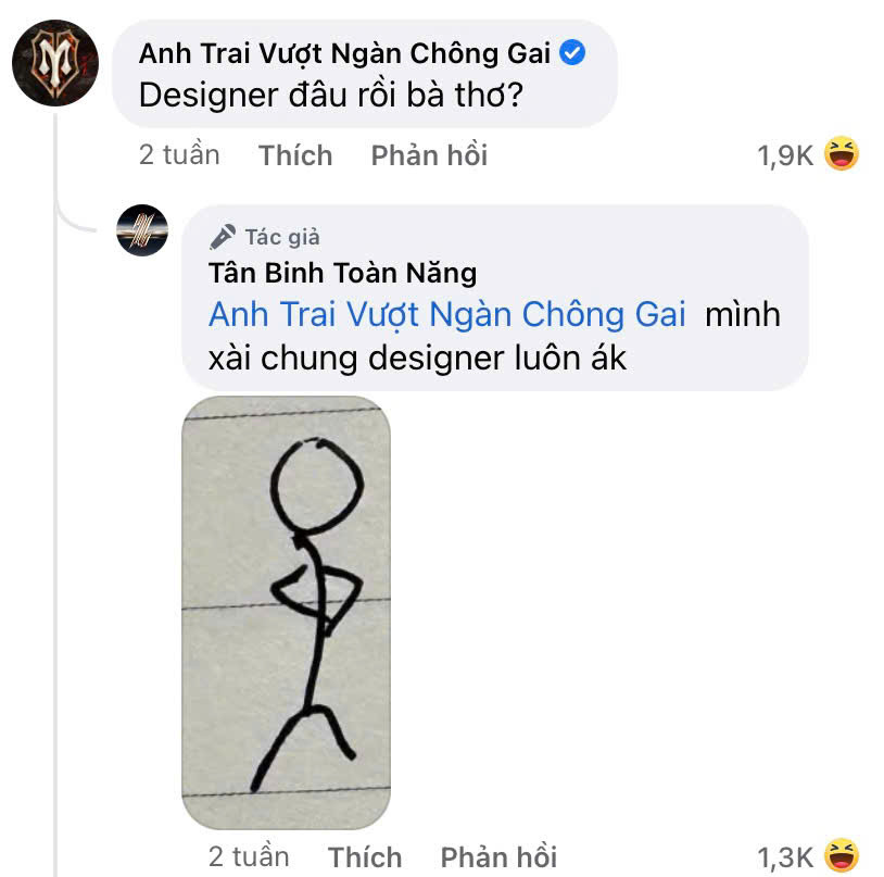 Màn đối đáp đầy hài hước trên fanpage Tân Binh Toàn Năng. Màn đối đáp đầy hài hước trên fanpage Tân Binh Toàn Năng.