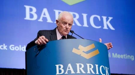 Chủ tịch HĐQT Peter Munk của Barrick Gold trong đại hội cổ đông 2012