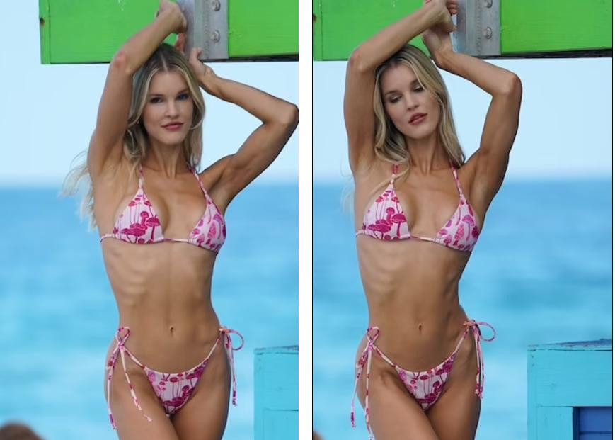 Joy Corrigan không chỉ có body cực săn chắc, nóng bỏng mà còn sở hữu gương mặt thiên thần với đường nét cuốn hút, thần thái gợi cảm đầy mê hoặc.