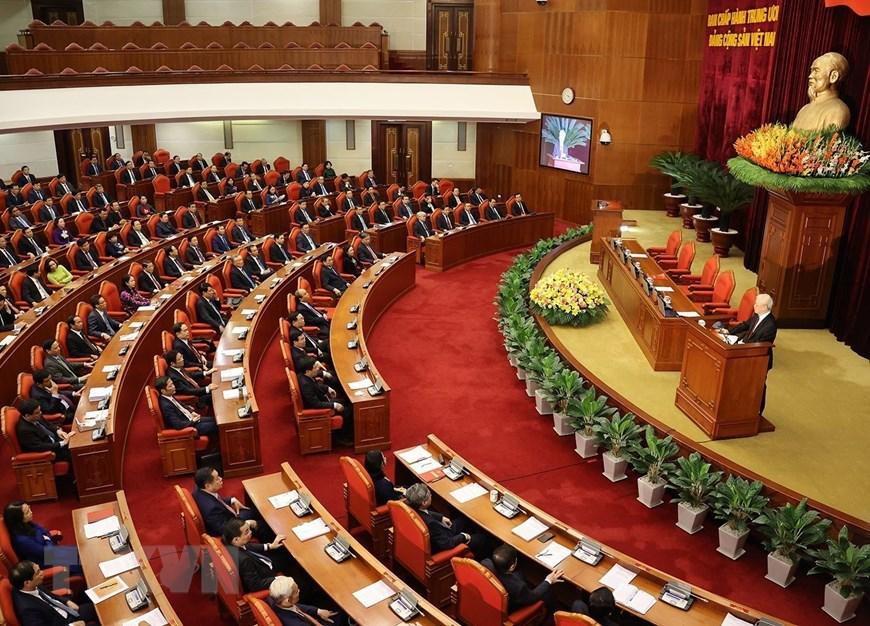 Hình ảnh Tổng Bí thư Nguyễn Phú Trọng phát biểu bế mạc hội nghị.(Ảnh: Trí Dũng/TTXVN) Hình ảnh Tổng Bí thư Nguyễn Phú Trọng phát biểu bế mạc hội nghị.(Ảnh: Trí Dũng/TTXVN)