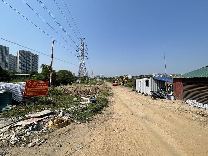Đoạn đường đã hoàn thành công tác GPMB để chờ thi công