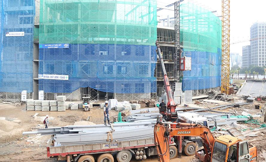 Dự án Cung thiếu nhi Hà Nội đang tổ chức thi công phần hạ tầng kỹ thuật ngoài nhà. Ảnh minh họa.