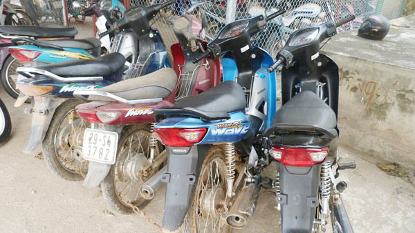 Xe máy bị thu giữ