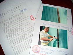 Một mẫu vi bằng được lập ở VPTPL Q.8. ảnh: L.N (Thanh Niên)