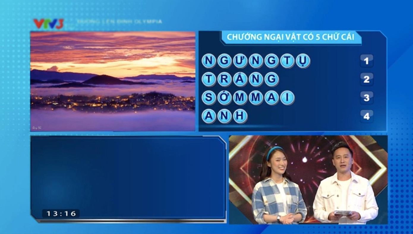 Minh Phú đã giải được từ khóa "Sương" để khép lại phần thi Vượt chướng ngại vật Minh Phú đã giải được từ khóa "Sương" để khép lại phần thi Vượt chướng ngại vật