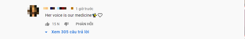 "Giọng hát của cô ấy hệt như liều thuốc tinh thần vậy." "Giọng hát của cô ấy hệt như liều thuốc tinh thần vậy."
