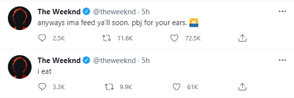 "Tôi đang ăn. Cơ mà các bạn sẽ không bị bỏ đói đâu! Sắp có một chiếc 'sandwich bơ đậu phộng' ngon lành được phục vụ cho mọi người". "Tôi đang ăn. Cơ mà các bạn sẽ không bị bỏ đói đâu! Sắp có một chiếc 'sandwich bơ đậu phộng' ngon lành được phục vụ cho mọi người".