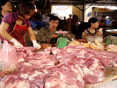 Thịt lợn cũng không được kiểm định rõ ràng 