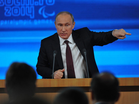 Tổng thống Nga Putin tại cuộc họp báo năm nay. nguồn: Ria Novosti