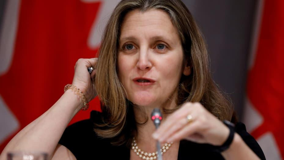Bà Chrystia Freeland. Ảnh: Reuters