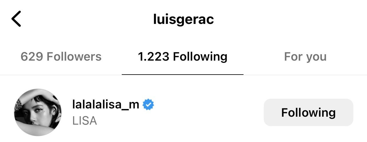 Luis Gerardo Cárdenas theo dõi Lisa trên Instagram