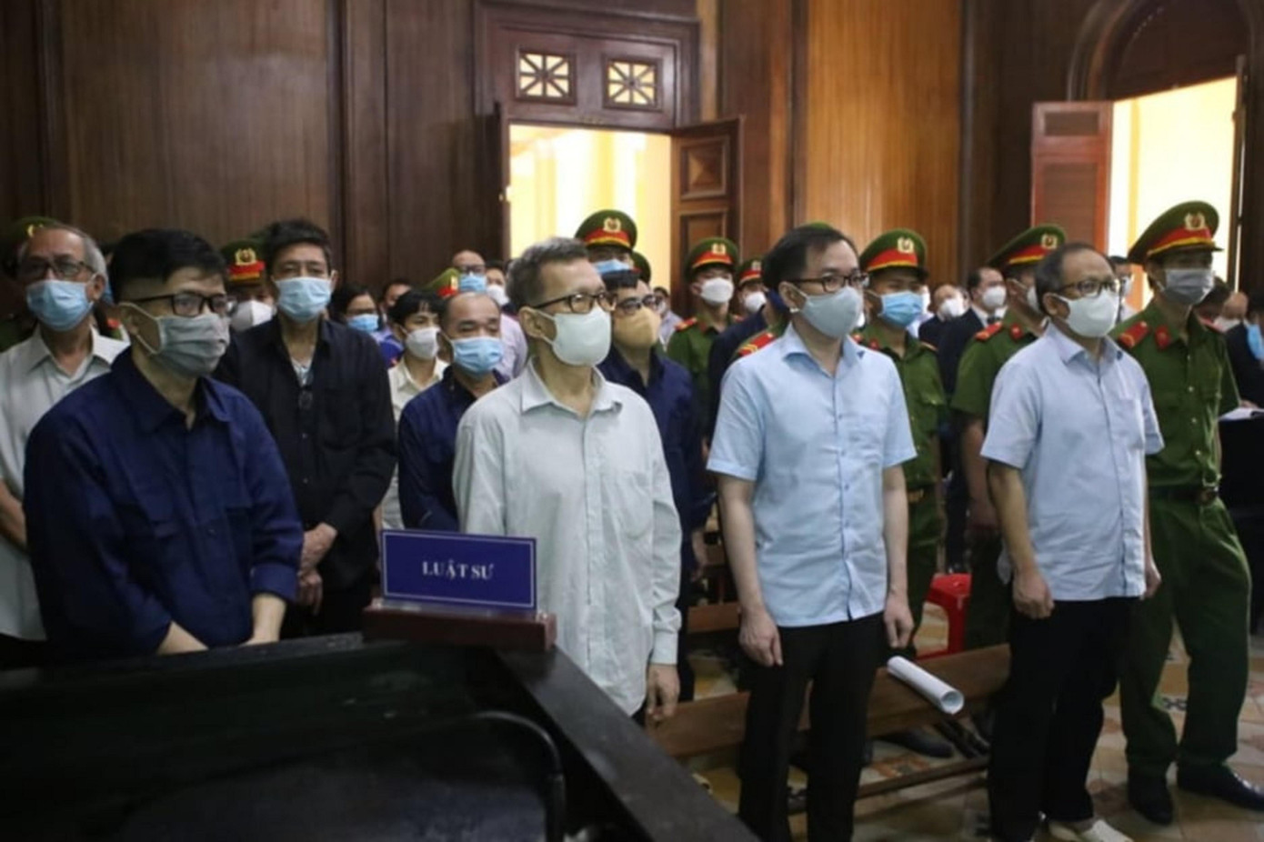 Các bị cáo tại phiên tòa. Các bị cáo tại phiên tòa.