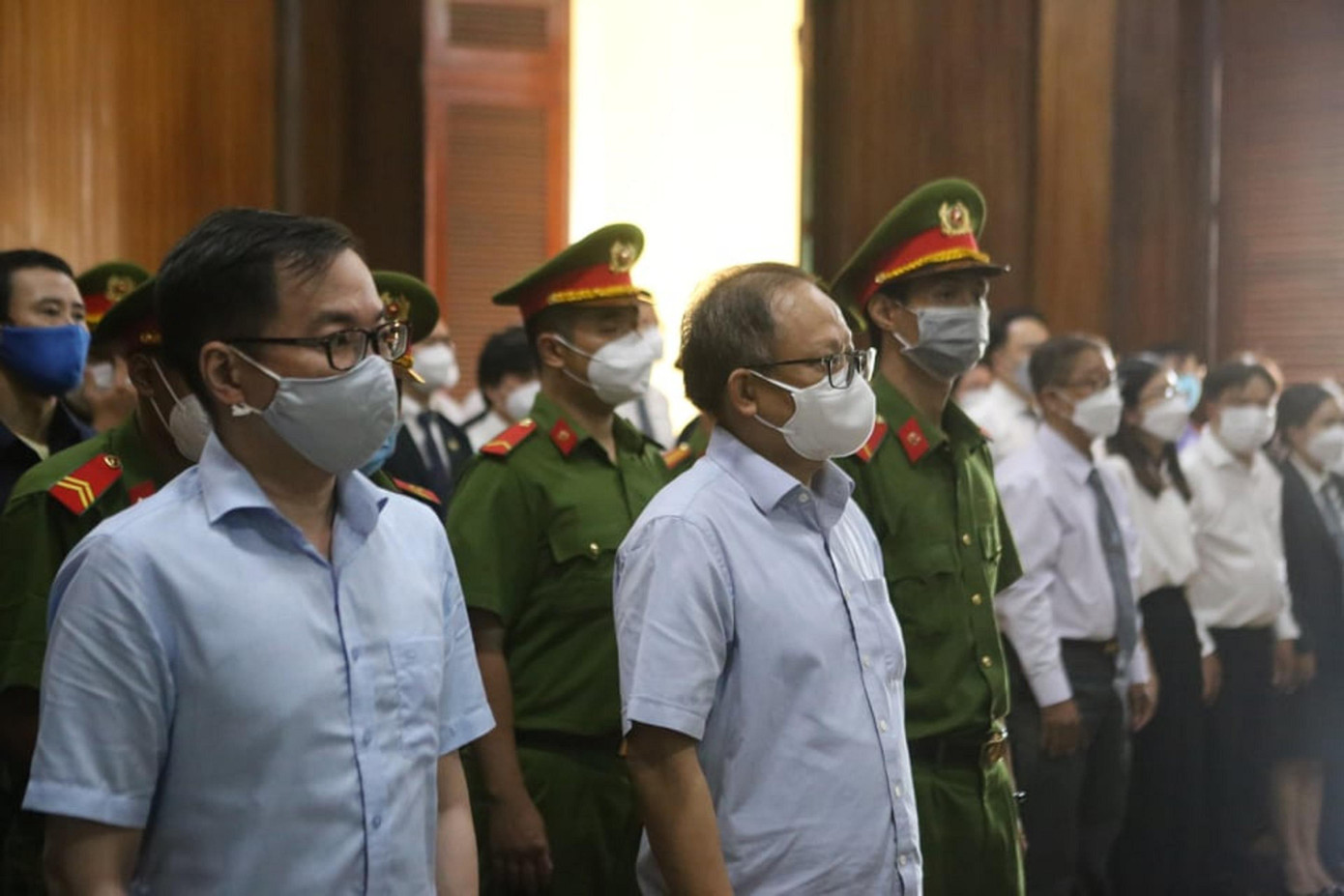 Các bị cáo tại phiên tòa. Các bị cáo tại phiên tòa.