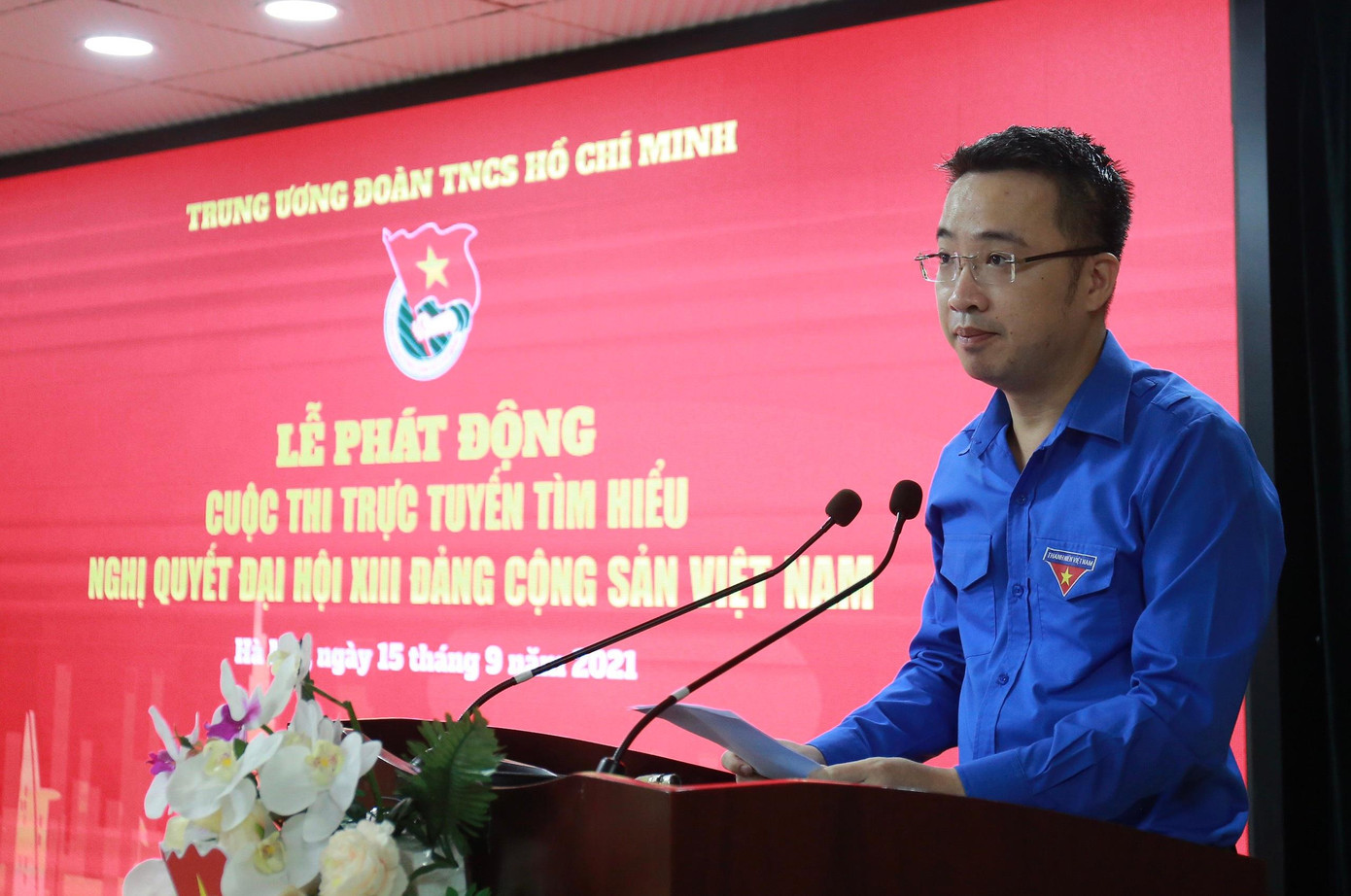 Bí thư T.Ư Đoàn Nguyễn Tường Lâm phát biểu tại lễ phát động