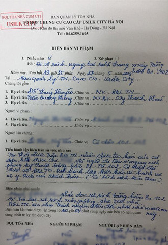 Lập biên bản nữ khách tiểu bậy tại sảnh chung cư cao cấp ảnh 1