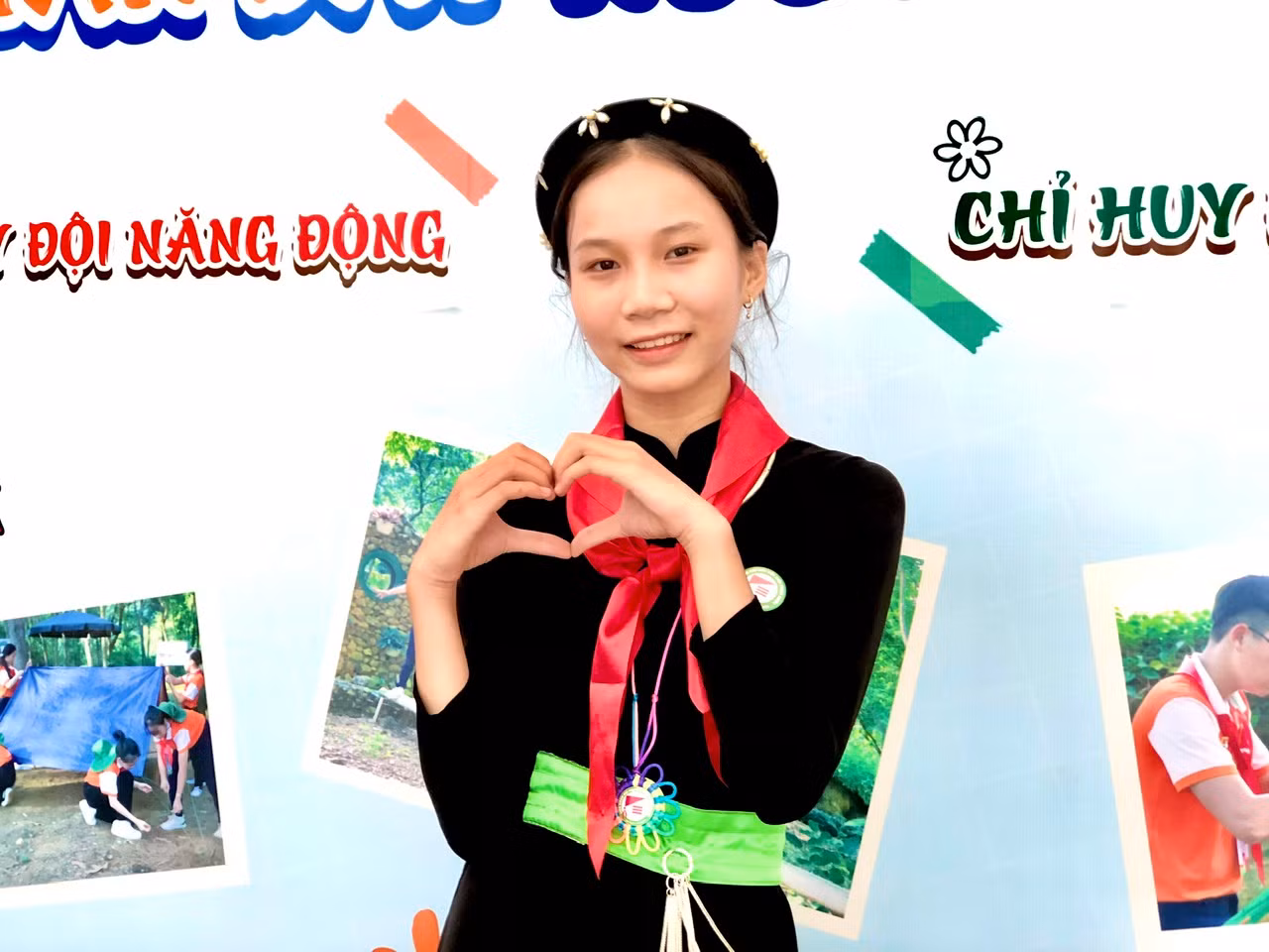 Triệu Minh Anh - Liên đội trưởng trường THCS Vĩnh Lộc, huyện Chiêm Hóa, tỉnh Tuyên Quang. Ảnh: Lưu Trinh