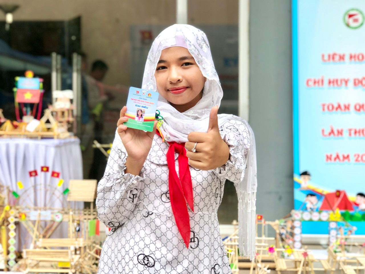 Pha Rin Đa, Liên đội trưởng trường THCS Đa Phước, huyện An Phú, tỉnh An Giang. Ảnh: Lưu Trinh