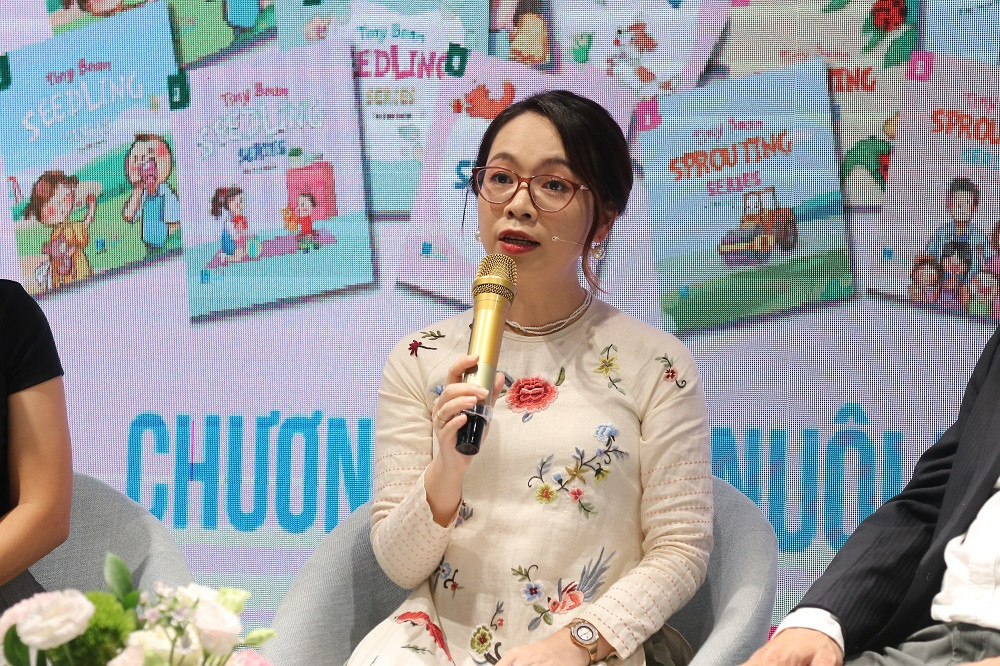 Bà Trần Thùy Dương, Giám đốc Công ty TNHH Budding Bean Việt Nam chia sẻ tại toạ đàm Bà Trần Thùy Dương, Giám đốc Công ty TNHH Budding Bean Việt Nam chia sẻ tại toạ đàm