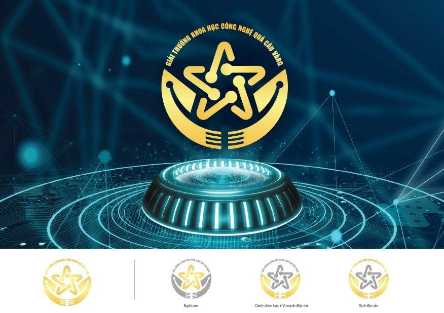 Biểu trưng Giải thưởng Khoa học Công nghệ Quả Cầu Vàng của tác giả Đinh Chí Nhân