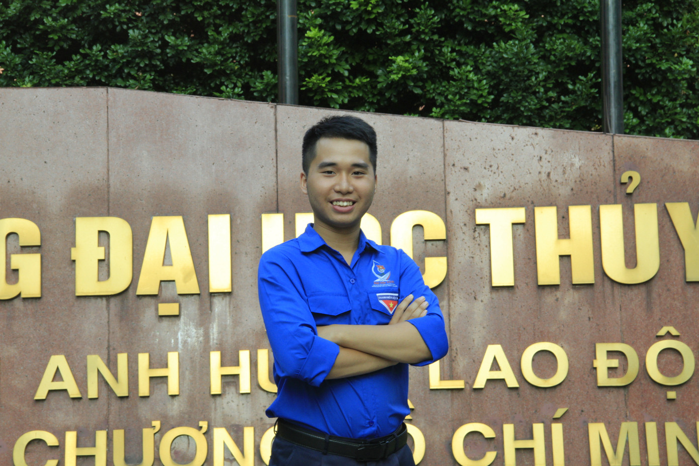 Nam sinh trường Đại học Thủy lợi Nguyễn Lương Quang tranh tài tại Vòng chung kết toàn quốc Hội thi Ánh sáng soi đường lần thứ V, năm 2023.