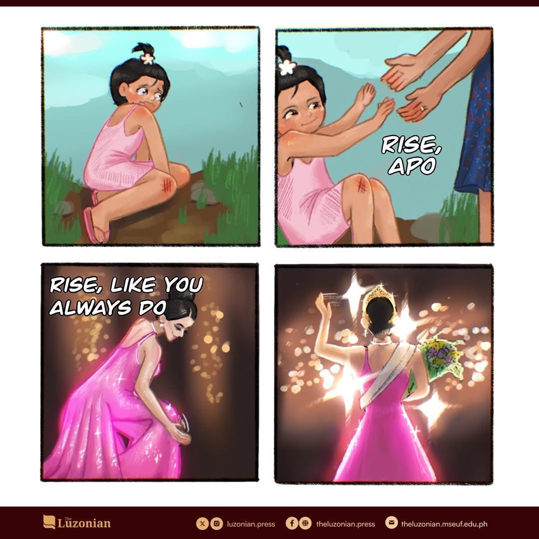 Cư dân mạng chế ảnh về cú ngã của Hoa hậu Hoàn vũ Philippines.