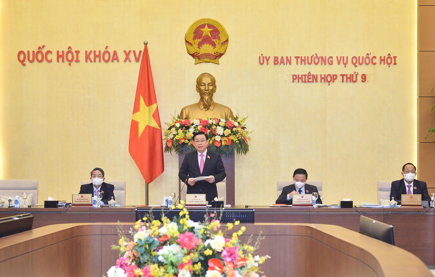 Chủ tịch Quốc hội Vương Đình Huệ phát biểu khai mạc phiên họp thứ 9 Ủy ban Thường vụ Quốc hội, sáng 10/3. Ảnh: Quochoi.vn Chủ tịch Quốc hội Vương Đình Huệ phát biểu khai mạc phiên họp thứ 9 Ủy ban Thường vụ Quốc hội, sáng 10/3. Ảnh: Quochoi.vn