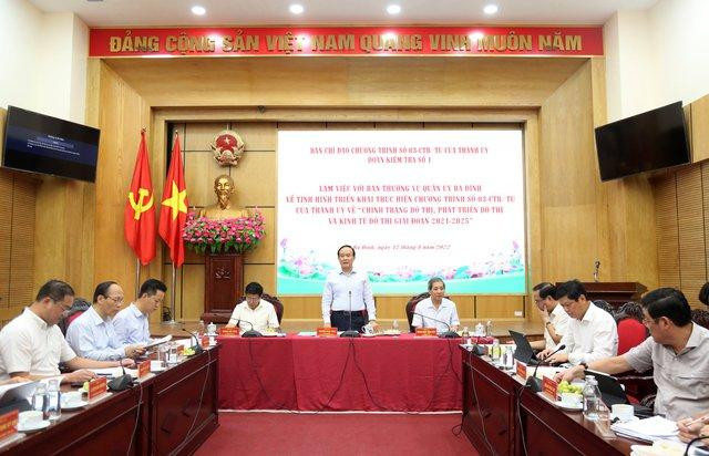 Chủ tịch HĐND thành phố Hà Nội Nguyễn Ngọc Tuấn kết luận cuộc làm việc. Ảnh: VGP