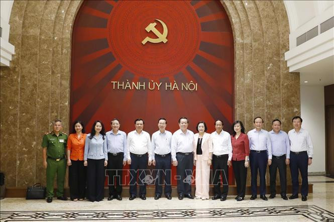 Thường trực Ban Bí thư Võ Văn Thưởng và các đại biểu dự hội nghị. Ảnh: TTXVN