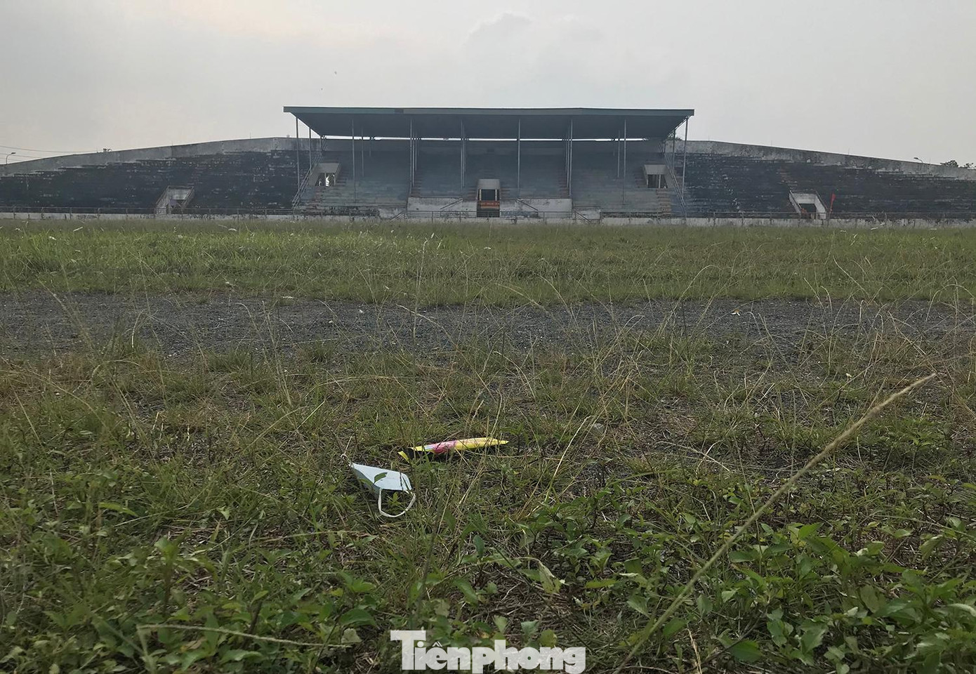 Cỏ dại mọc tại Sân vận động huyện Phúc Thọ. Ảnh: Trường Phong Cỏ dại mọc tại Sân vận động huyện Phúc Thọ. Ảnh: Trường Phong