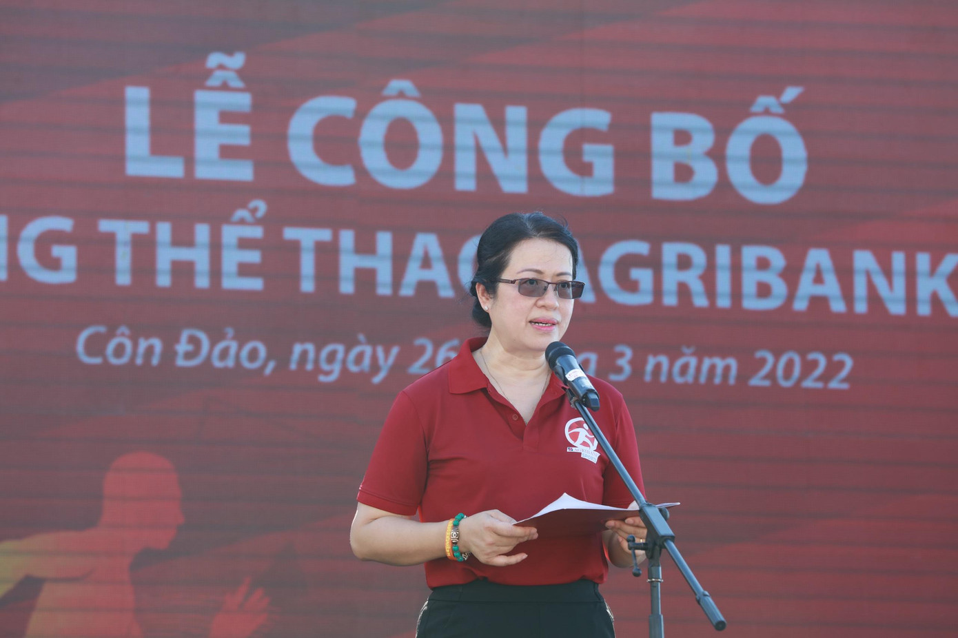 Phó Tổng Giám đốc Ngân hàng Agribank Nguyễn Thị Phượng phát biểu tại buổi lễ. Ảnh: Như Ý