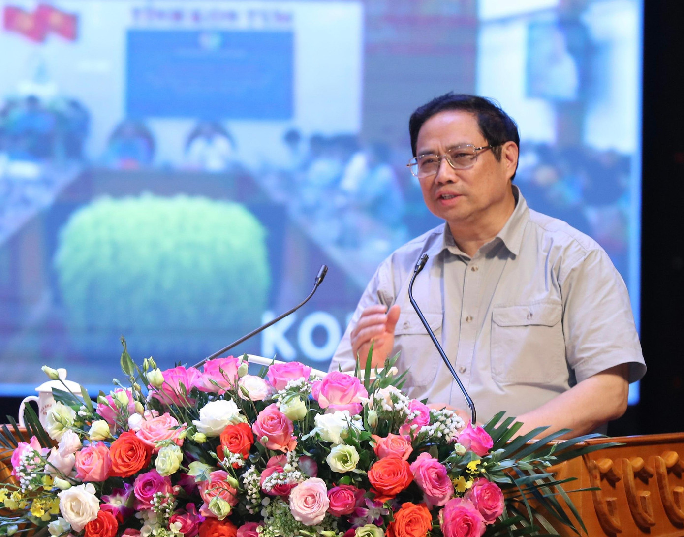 Thủ tướng Chính phủ Phạm Minh Chính phát biểu tại chương trình đối thoại. Ảnh: Như Ý