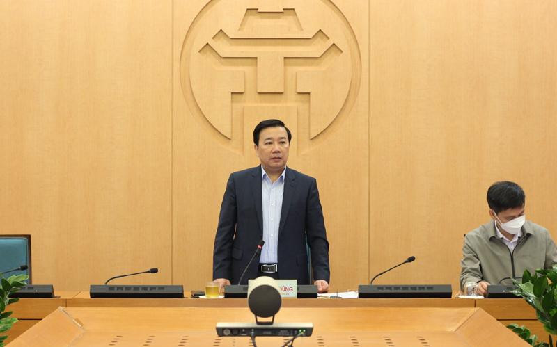 Phó Chủ tịch UBND thành phố Hà Nội Chử Xuân Dũng phát biểu kết luận cuộc họp