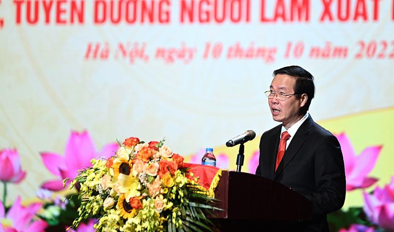Thường trực Ban Bí thư Võ Văn Thưởng phát biểu tại lễ kỷ niệm. Ảnh: PV Thường trực Ban Bí thư Võ Văn Thưởng phát biểu tại lễ kỷ niệm. Ảnh: PV
