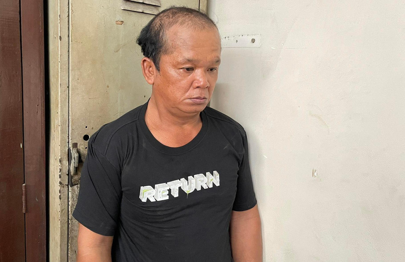 Nguyễn Văn Thái sau khi bị bắt. Nguyễn Văn Thái sau khi bị bắt.