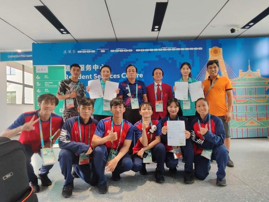 Các sinh viên trường ĐH Sư phạm Thể dục Thể thao TP. HCM tham dự Đại hội Thể thao Sinh viên Thế giới lần thứ 31 năm 2023 và mang vinh quang về cho Tổ quốc. Các sinh viên trường ĐH Sư phạm Thể dục Thể thao TP. HCM tham dự Đại hội Thể thao Sinh viên Thế giới lần thứ 31 năm 2023 và mang vinh quang về cho Tổ quốc.