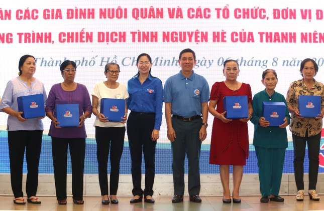 Bí thư Thành Đoàn TP. HCM Phan Thị Thanh Phương và Phó Trưởng ban Tuyên giáo Thành ủy TP. HCM Trần Xuân Điền trao quà tri ân các hộ gia đình nuôi quân các thời kỳ. (Ảnh: Ngô Tùng) Bí thư Thành Đoàn TP. HCM Phan Thị Thanh Phương và Phó Trưởng ban Tuyên giáo Thành ủy TP. HCM Trần Xuân Điền trao quà tri ân các hộ gia đình nuôi quân các thời kỳ. (Ảnh: Ngô Tùng)