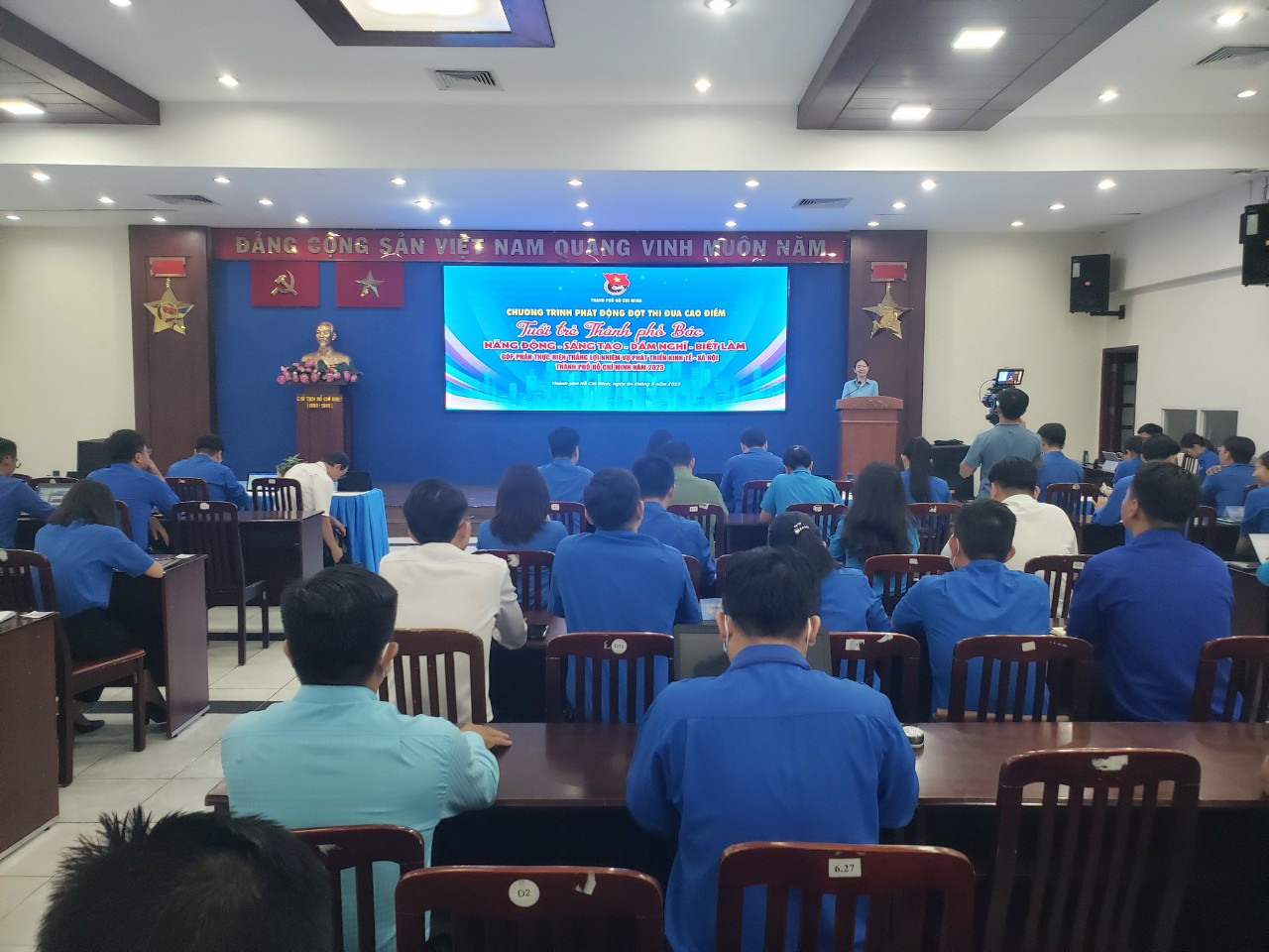 Chị Phan Thị Thanh Phương – Bí thư Thành Đoàn TP. HCM phát biểu tại buổi phát động.