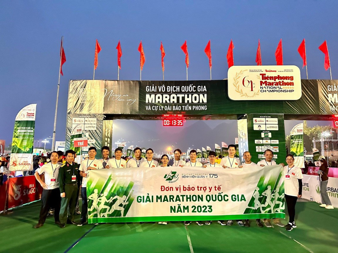 Bệnh viện Quân y 175 - Đơn vị bảo trợ ý tế cho Giải vô địch quốc gia Marathon và cự ly dài báo Tiền Phong. Bệnh viện Quân y 175 - Đơn vị bảo trợ ý tế cho Giải vô địch quốc gia Marathon và cự ly dài báo Tiền Phong.