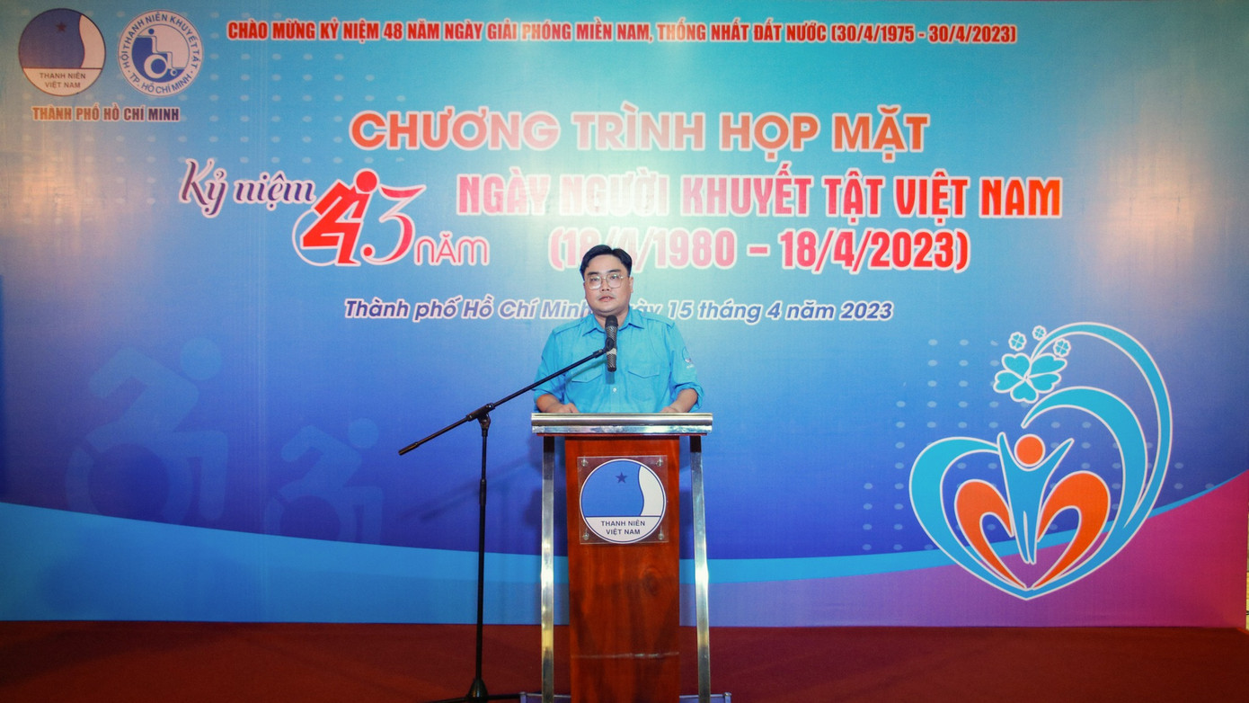 Anh Ngô Minh Hải - Phó Bí thư thường trực Thành Đoàn TP. HCM phát biểu tại chương trình.