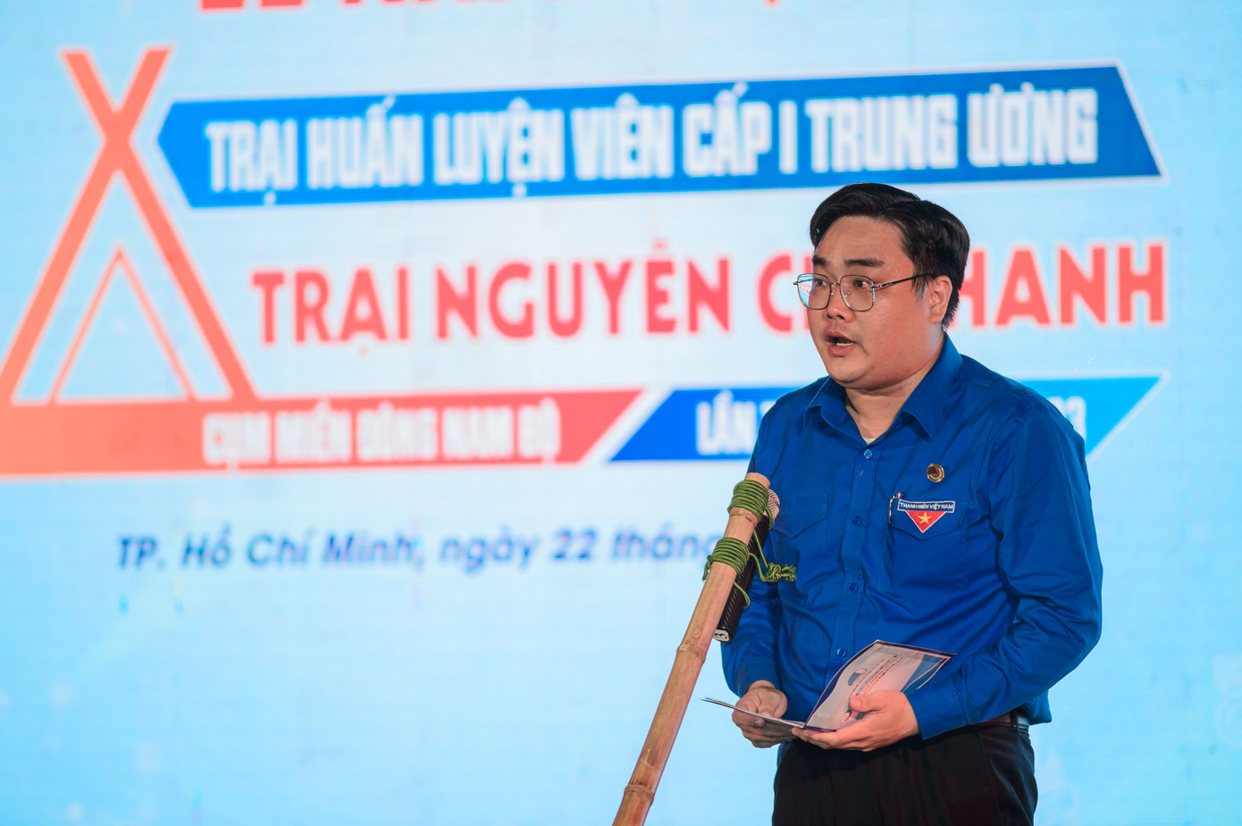 Anh Ngô Minh Hải phát biểu tại lễ khai mạc. Anh Ngô Minh Hải phát biểu tại lễ khai mạc.