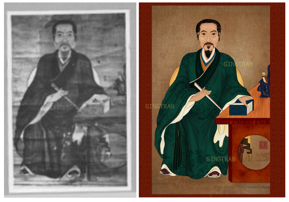 Một tác phẩm phục chế màu tranh cụ Nguyễn Công của Ging Tran. (Ảnh: NVCC) Một tác phẩm phục chế màu tranh cụ Nguyễn Công của Ging Tran. (Ảnh: NVCC)