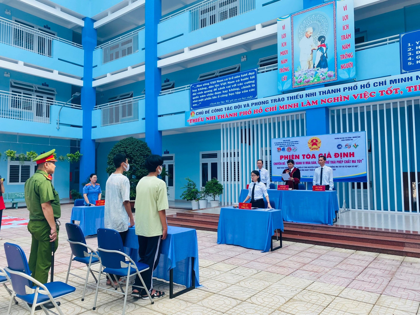 Hoạt động phiên tòa giả định diễn ra tại quận Tân Bình.