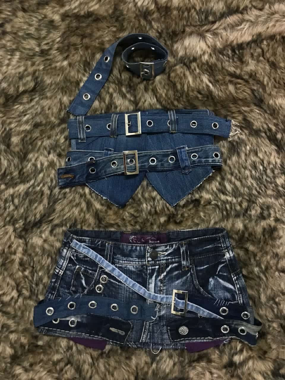 Một mẫu sản phẩm thời trang Upcycling do Lệ Thu sáng tạo.