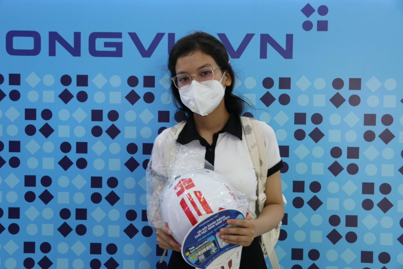 Trần Thu Hương (trường ĐH Y Dược TP. HCM) cho biết, cô cảm thấy rất thích thú trong lần đầu đến tham gia Ngày hội. (Ảnh: Lan Huỳnh).