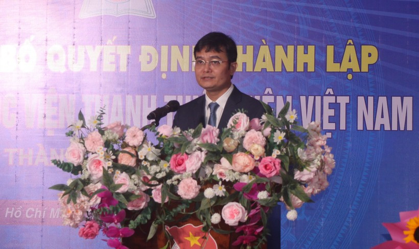 Bí thư thứ nhất T.Ư Đoàn Bùi Quang Huy phát biểu tại buổi lễ.