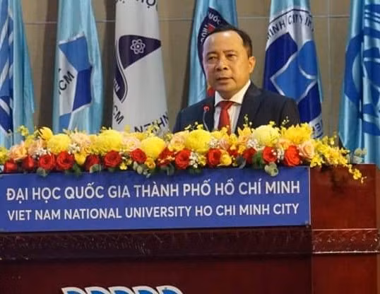 Giám đốc ĐHQG TP. HCM Vũ Hải Quân phát biểu tại hội nghị. (Ảnh: ĐHQG TP. HCM)